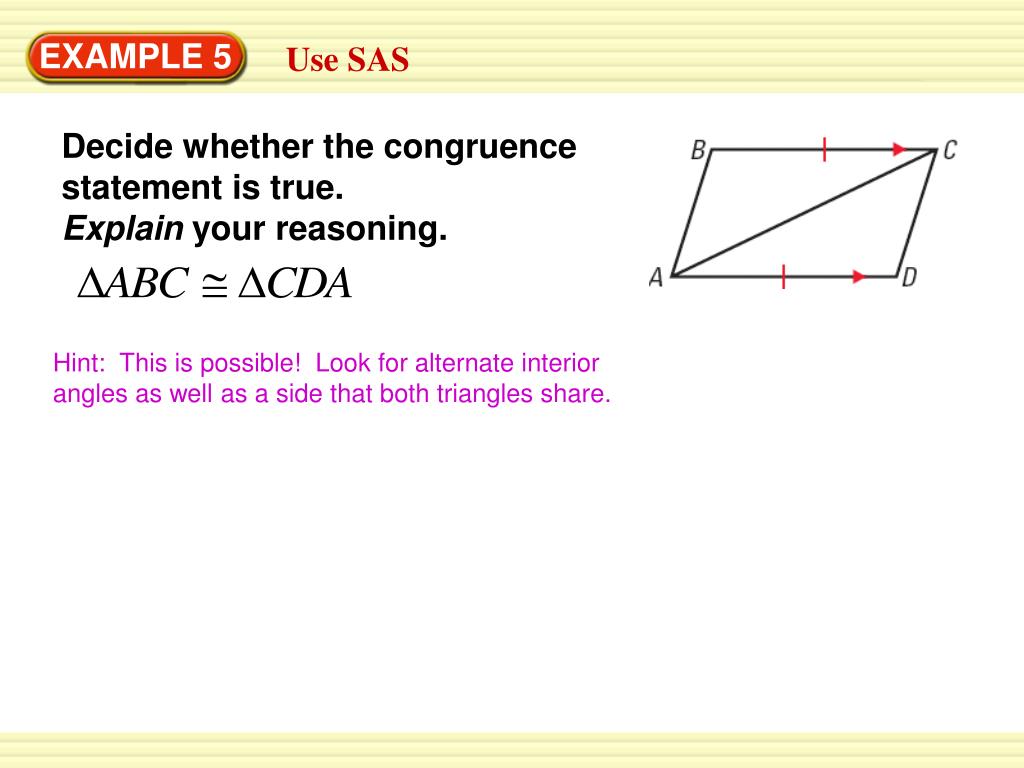 Ppt 4 4 Prove Triangles Congruent By Sas Powerpoint