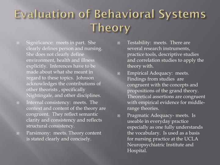 behavioral systems theory