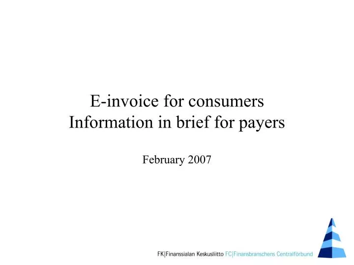 e invoice for consumers information in brief for payers n.