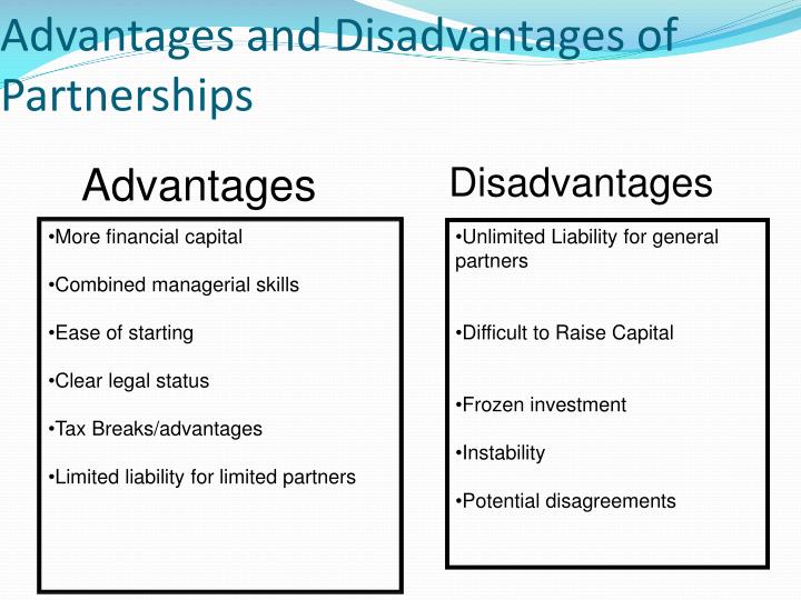 Advantages Of A Partnership