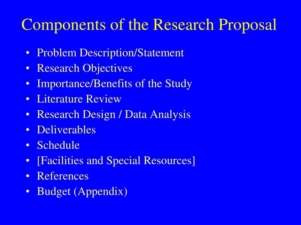 identify elements of a good research proposal