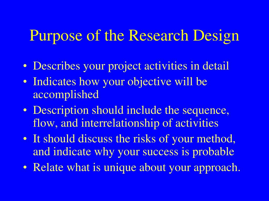 purpose of research design is