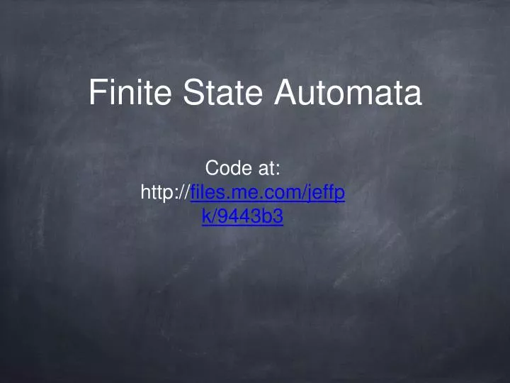 finite state automata and image recognition finite state automata and image recognition