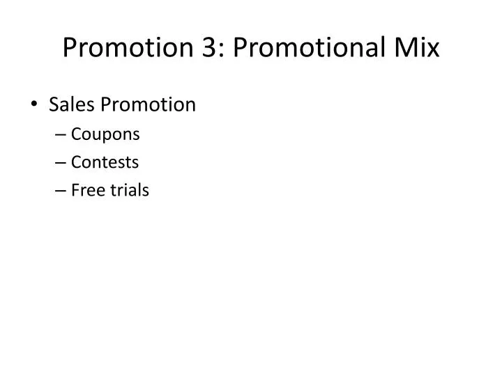 promotion 3 promotional mix n.