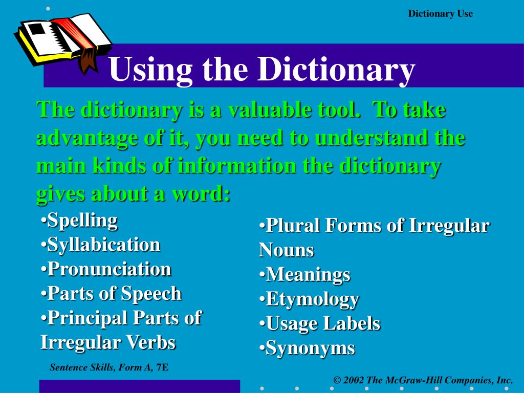 dictionary presentation