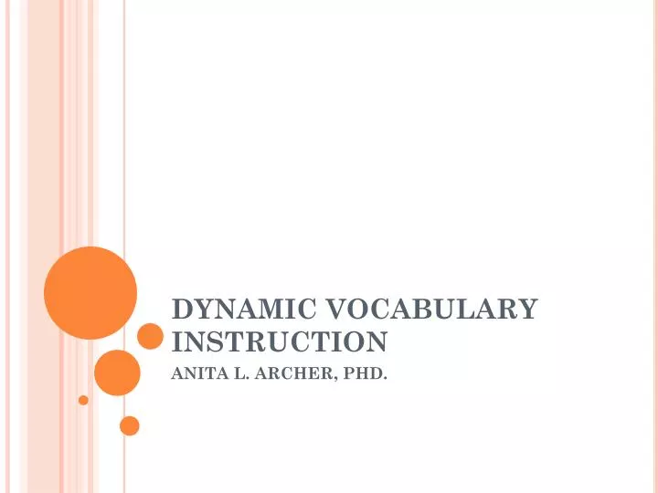 PPT - DYNAMIC VOCABULARY INSTRUCTION PowerPoint Presentation, Free ...