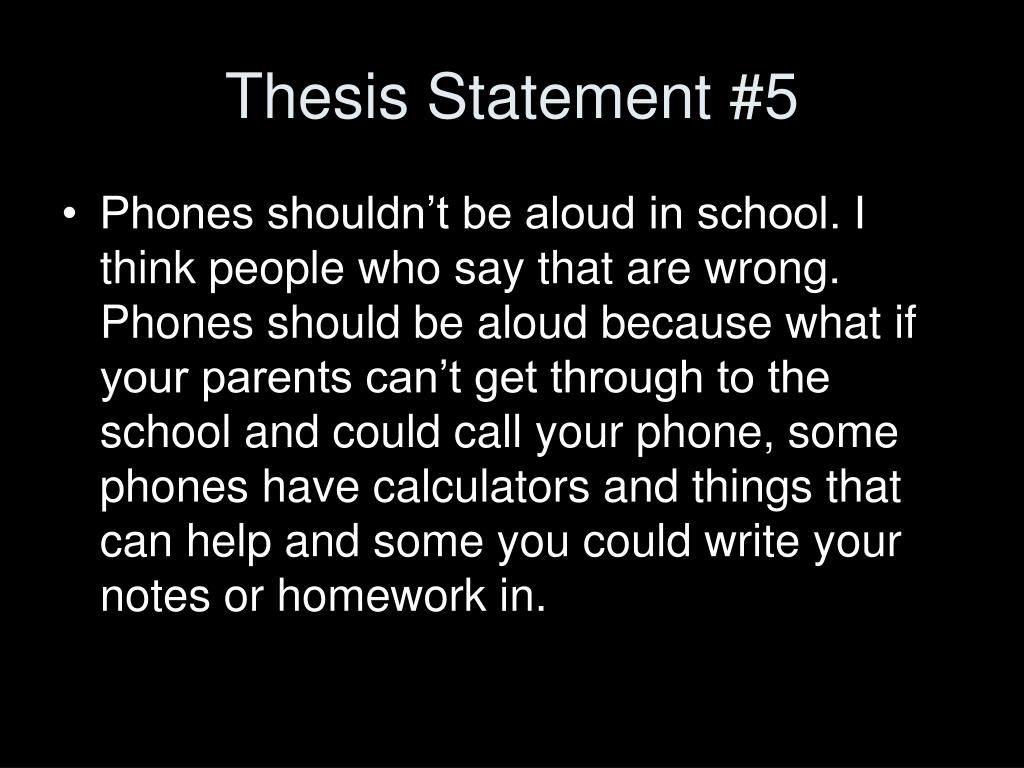 thesis statement examples cell phones