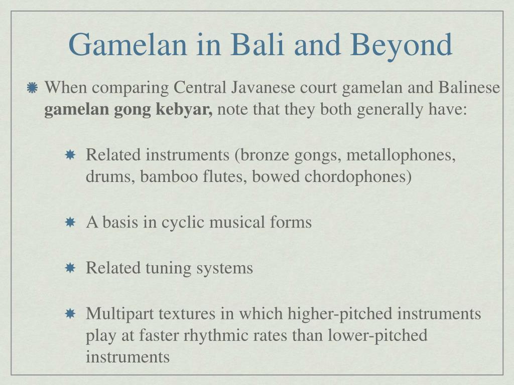 write a short essay comparing javanese and balinese gamelan