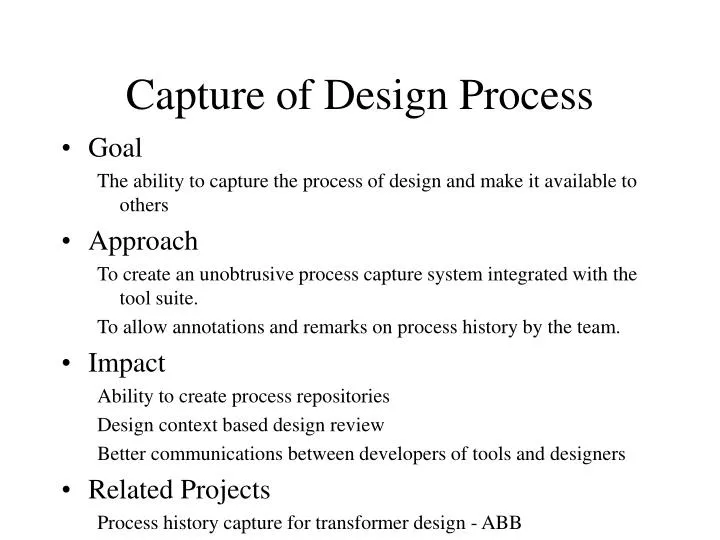 capture of design process n.