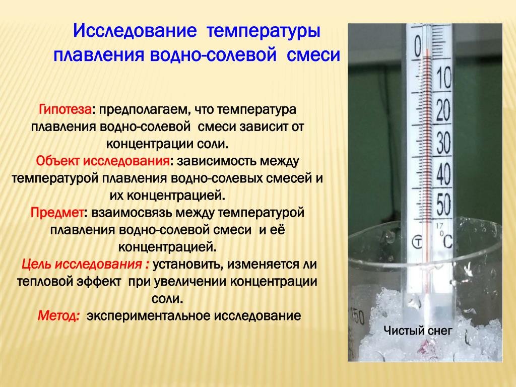 Определение температуры плавления соды. От температуры.