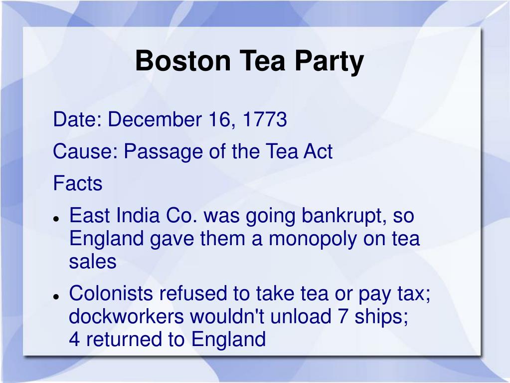 PPT Tea Act 1773 PowerPoint Presentation, free download ID6881823