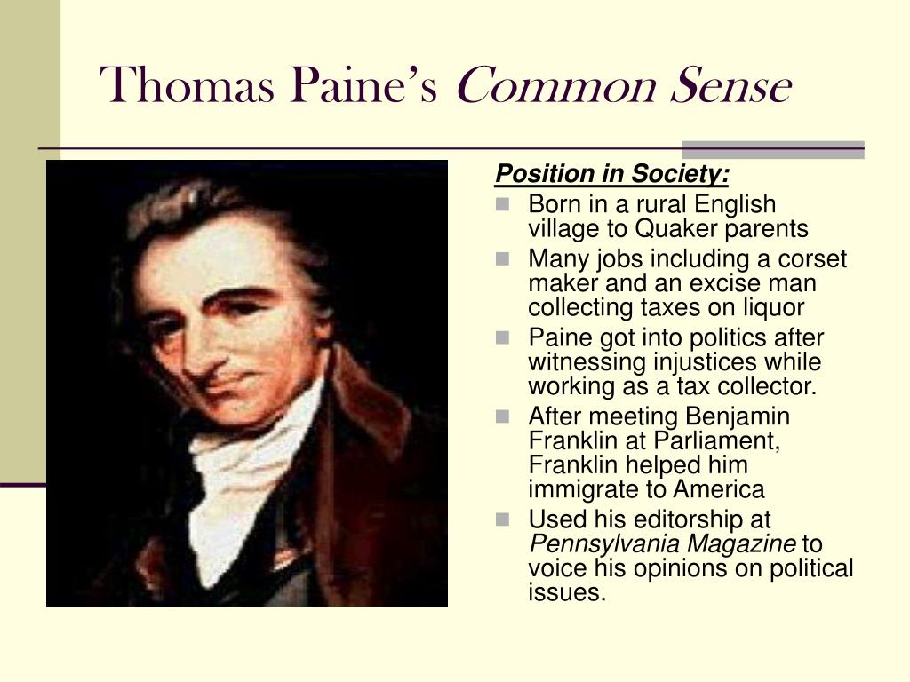 Здравый смысл пейна. Common sense Thomas Paine. Thomas Paine ppt.