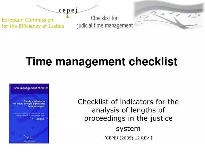 time management checklist n.