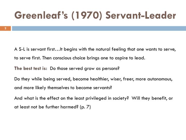 the servant as leader essay 1970