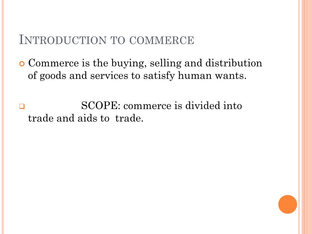 introduction for commerce assignment