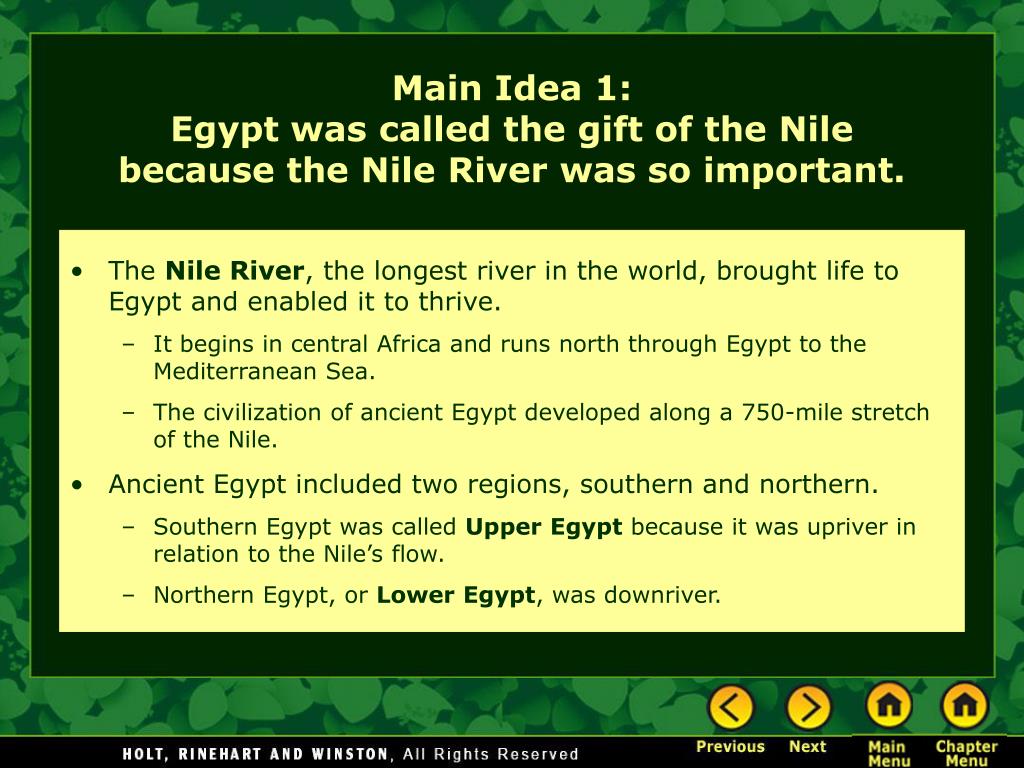 PPT - Chapter 11 – History of Ancient Egypt PowerPoint Presentation