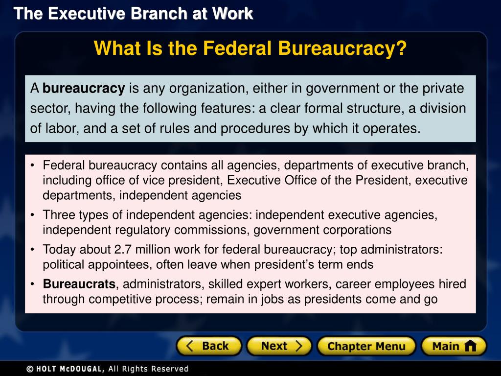 Which Of The Following Was The Main “spoil” In The Spoils System? PPT - Section 1: The Federal Bureaucracy Section 2: Executive