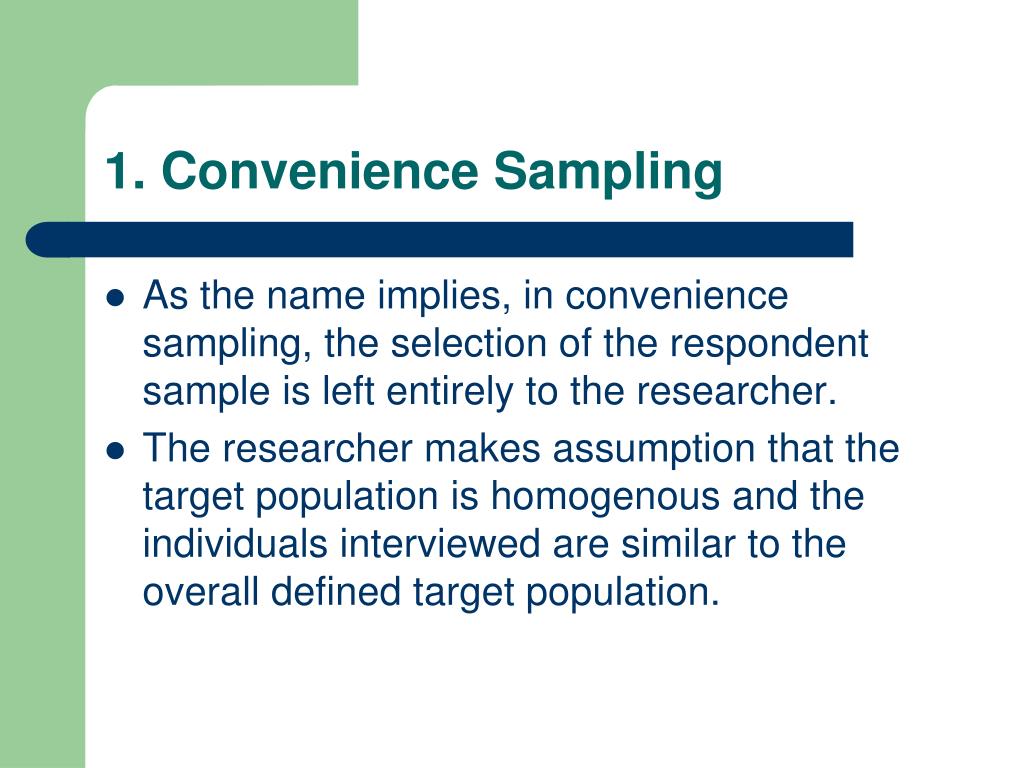 V definition. Convenience Sample.