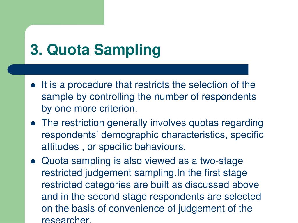 research paper using quota sampling