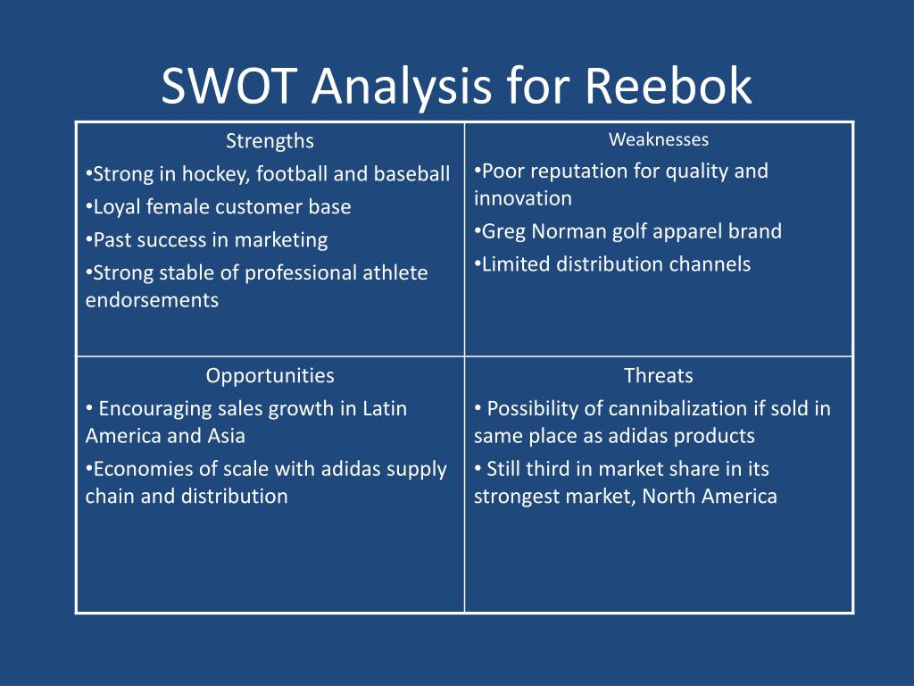 reebok company swot analysis, Off 62%, www.spotsclick.com