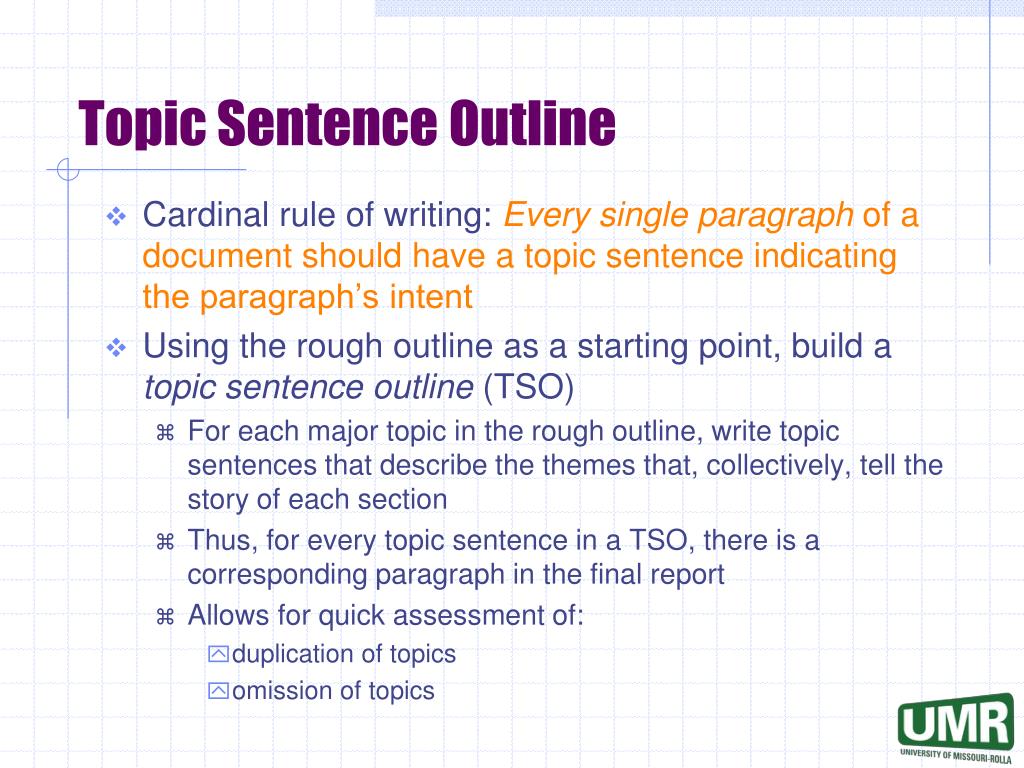 topic sentence on presentation