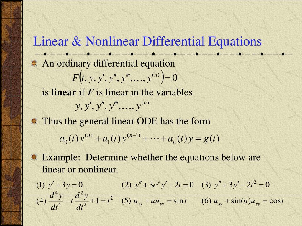 Ppt ch 1 3 classification of differential equations powerpoint presentation id 6885222