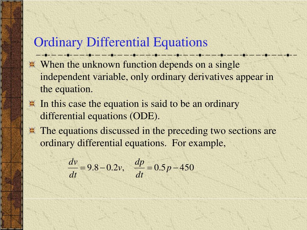 PPT - Ch 1.3: Classification of Differential Equations PowerPoint ...