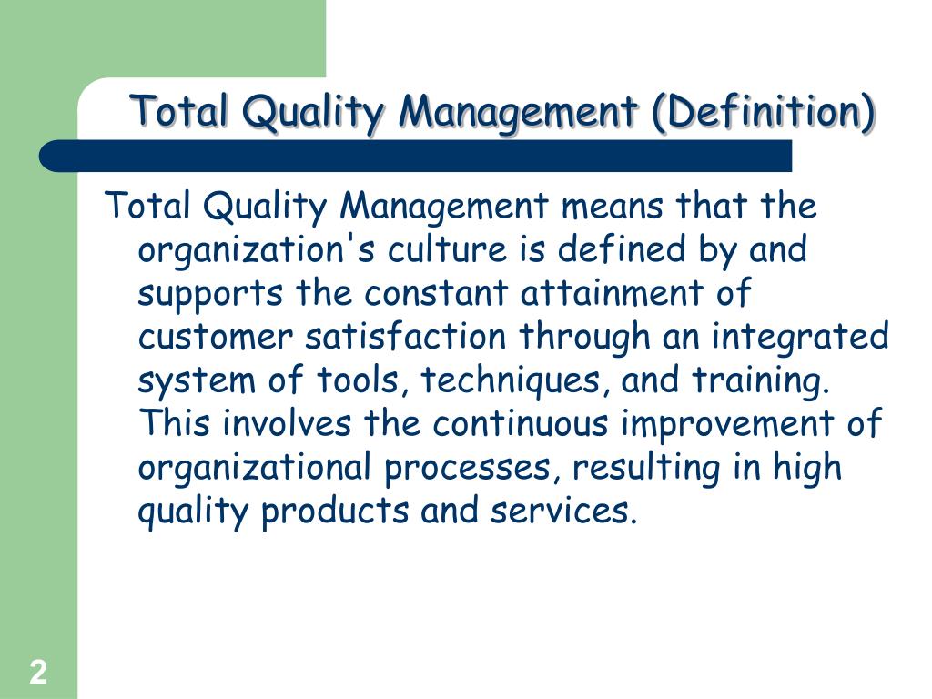 Total Quality Management Definition