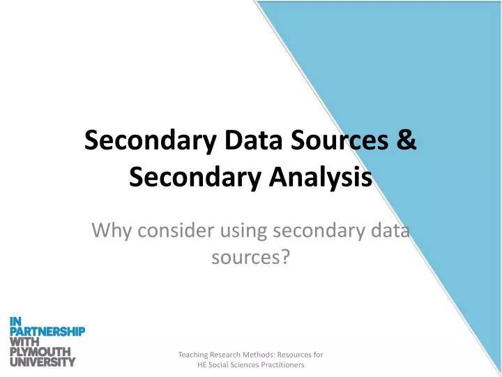 PPT - Secondary Data Sources & Secondary Analysis PowerPoint ...