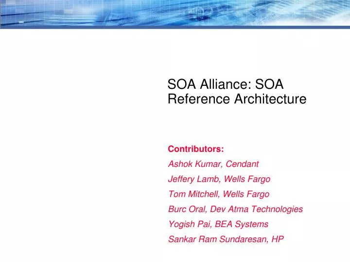 soa alliance soa reference architecture n.