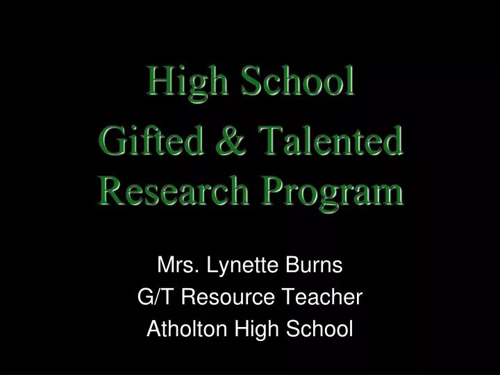 high school gifted talented pdf