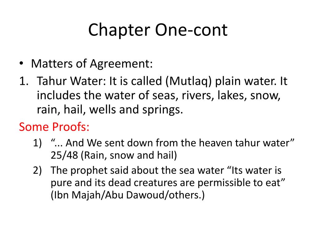 The Sweetness Of Water Chapter Summary PPT - Fiqh of Tahara-1 Purification PowerPoint Presentation, free