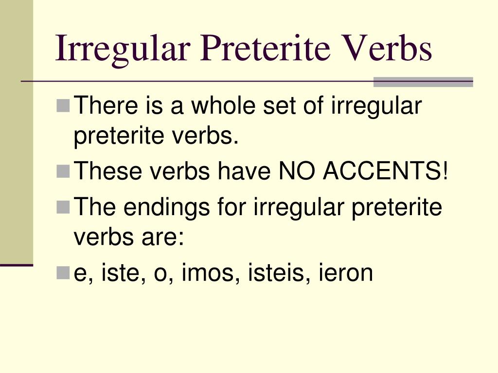 all preterite endings all preterite endings