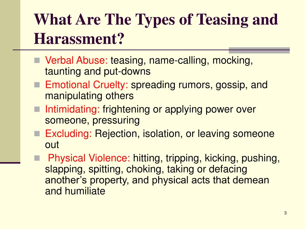 PPT - Teasing and Harassment PowerPoint Presentation, free download