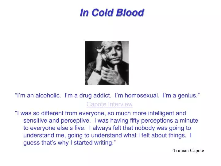 In cold blood essay
