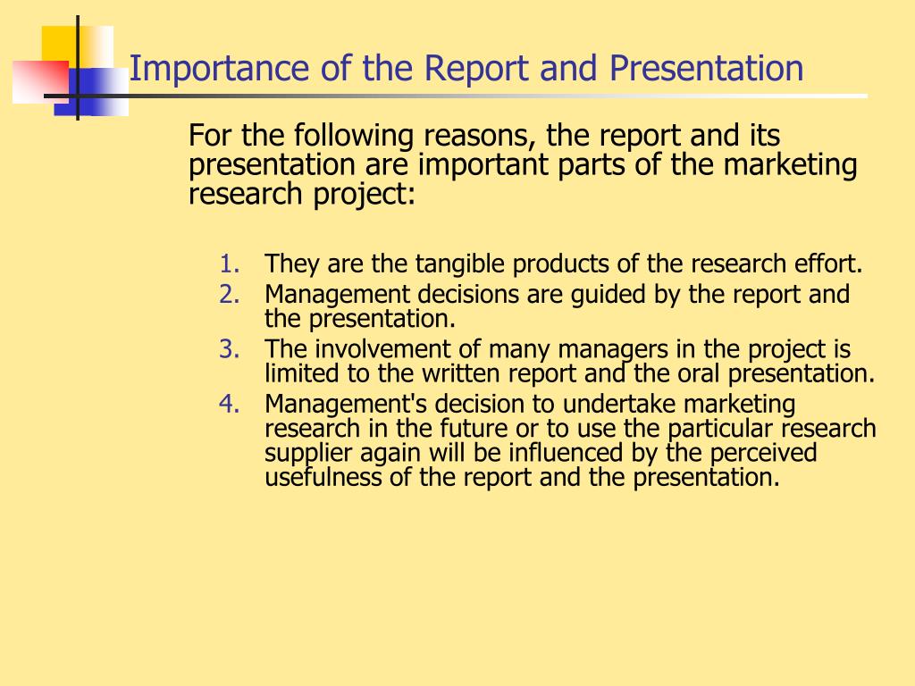 what is presentation and report