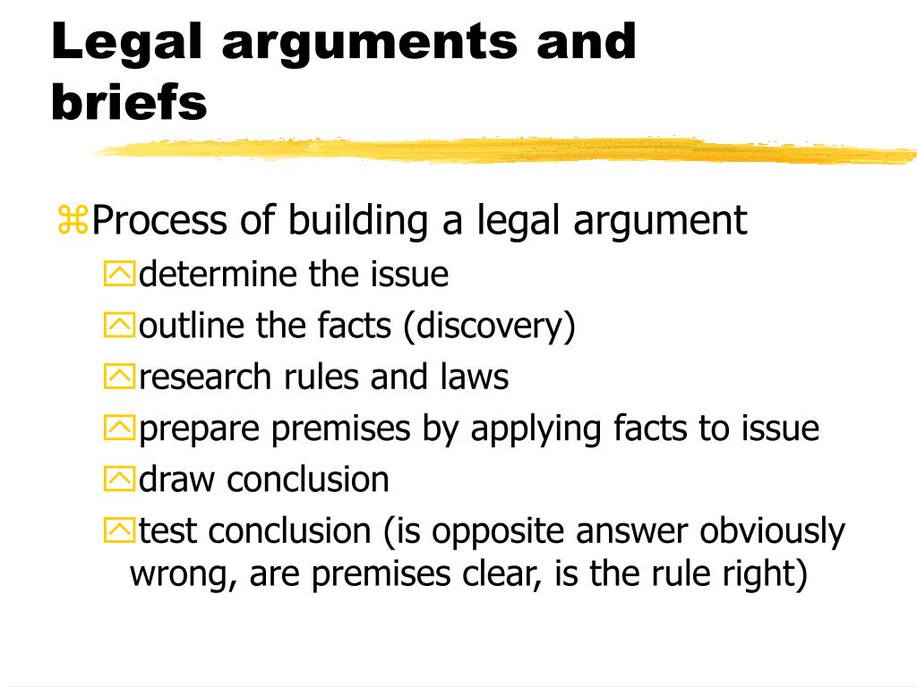 PPT Legal Arguments And Briefs PowerPoint Presentation Free Download 