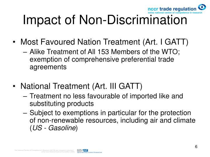 non discrimination gatt law A gatt article iii:4 in the gatt a violation of article iii:4 in regulatory barriers and the principle of non-discrimination in world trade law 13, 41. non discrimination gatt law A gatt article iii:4 in the gatt a violation of article iii:4 in regulatory barriers and the principle of non-discrimination in world trade law 13, 41.
