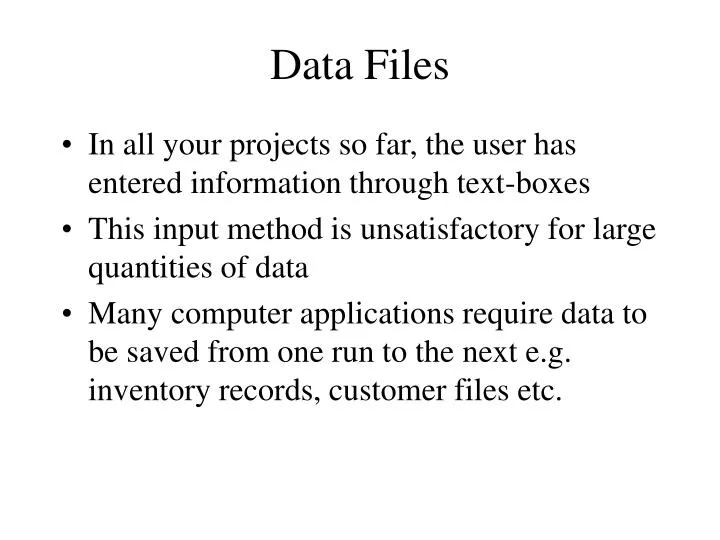 data files n.