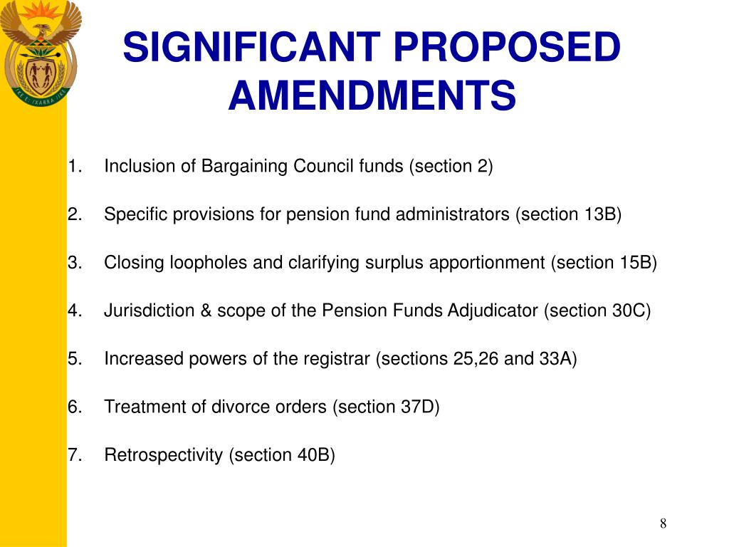 PPT PENSION FUNDS AMENDMENT BILL (2007) PowerPoint Presentation, free