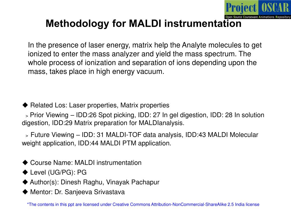 PPT - Methodology for MALDI instrumentation PowerPoint Presentation, free  download - ID:6890352