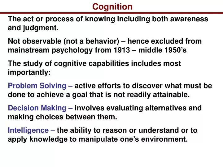 PPT - Cognition PowerPoint Presentation, Free Download - ID:6890597