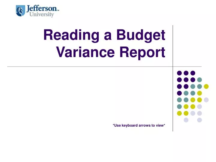 PPT Reading A Budget Variance Report PowerPoint Presentation Free 