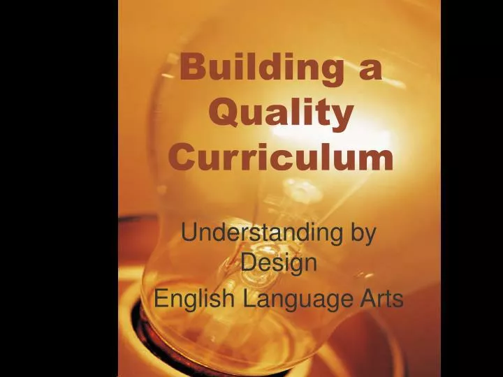 building a quality curriculum n.