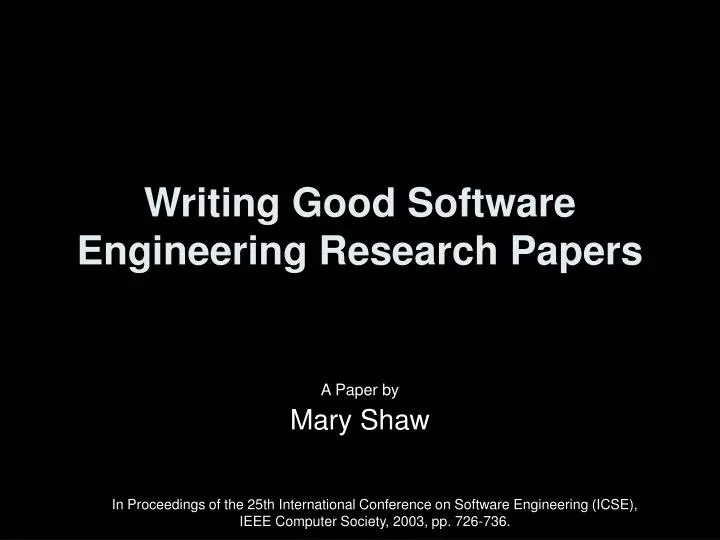 software engineering research papers