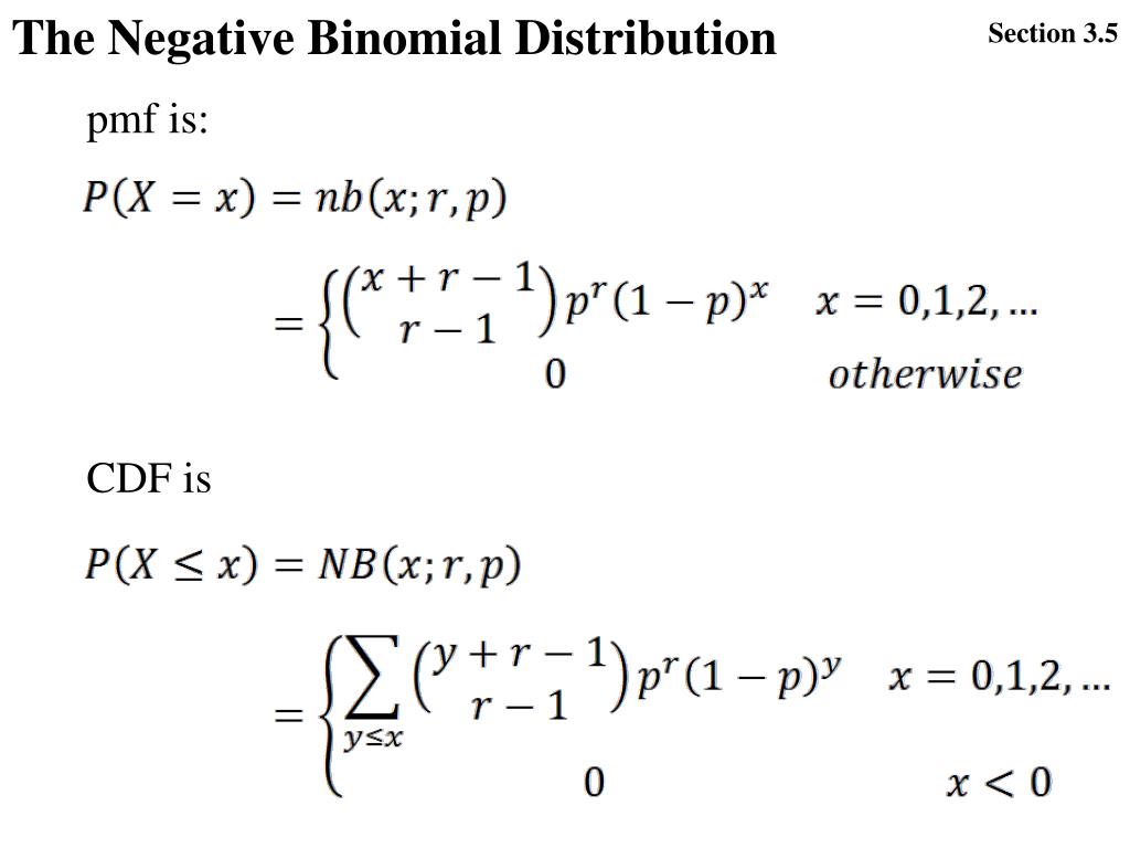 negative binomial distribution example problems and solutions