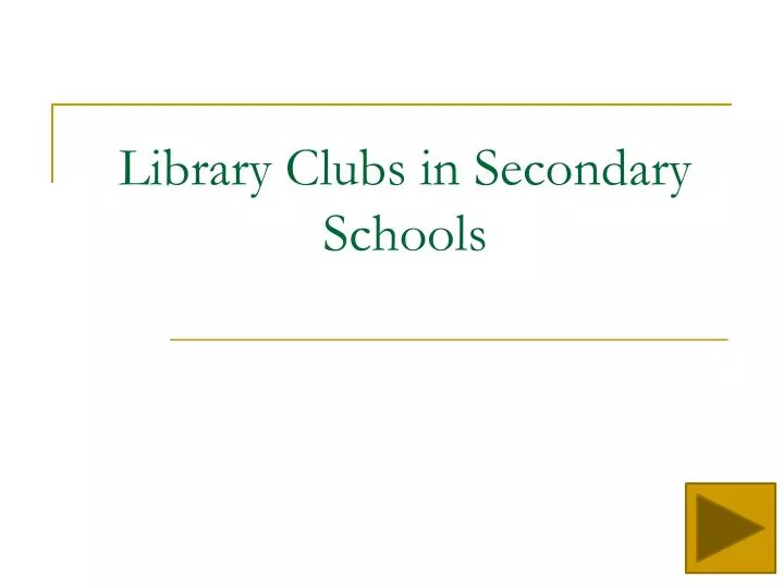 library clubs in secondary schools n.