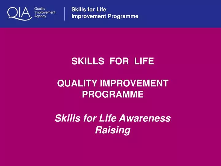 skills for life quality improvement programme n.
