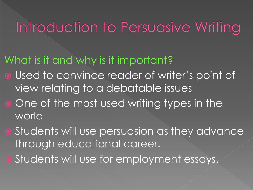 importance of persuasive essay in writing
