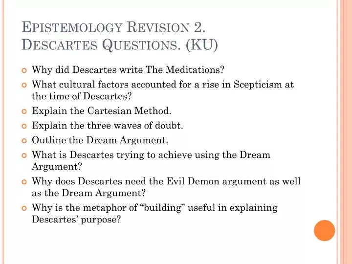 what is descartes epistemology